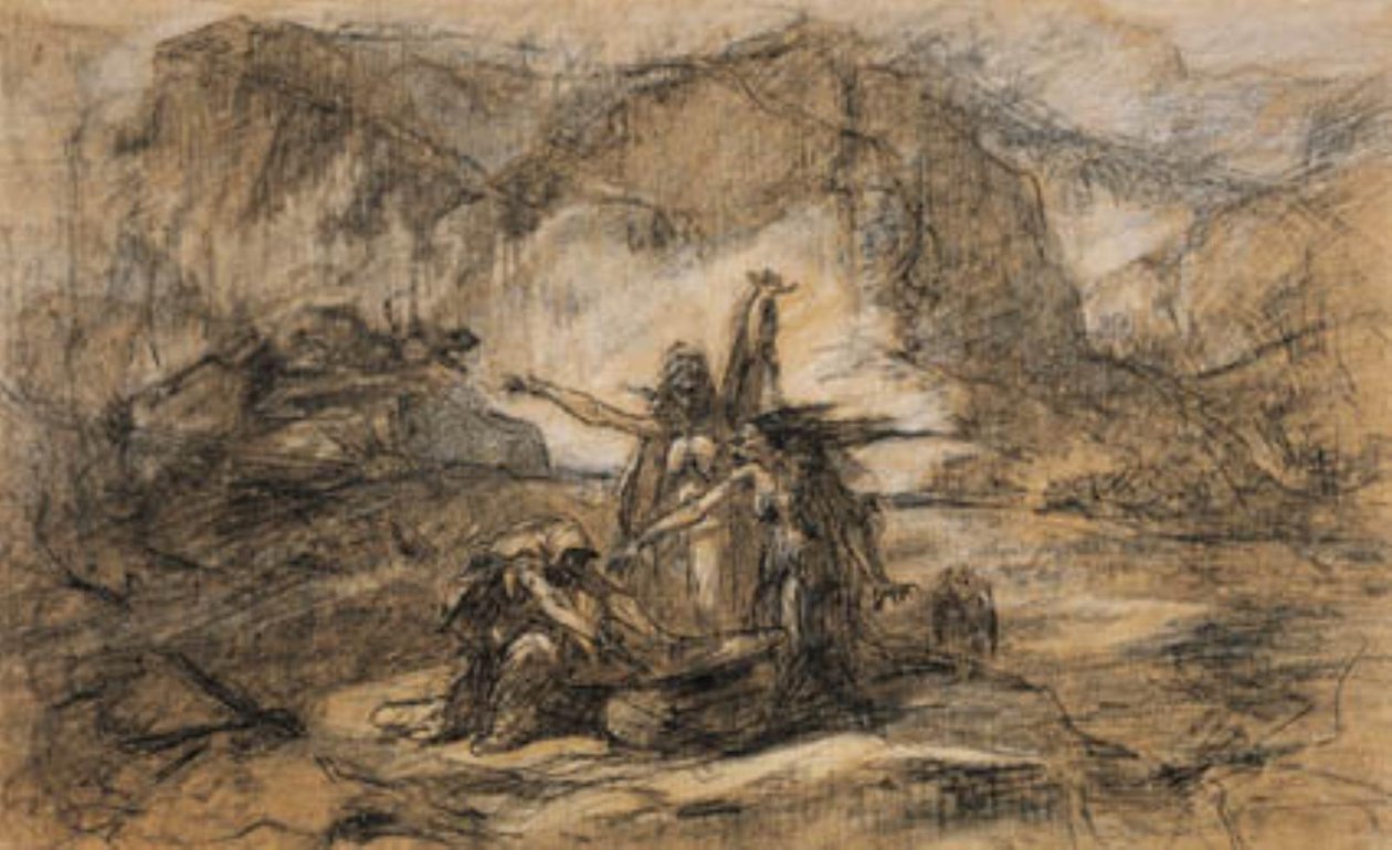 Trzy wiedźmy z Makbeta Szekspira autorstwa Gustave Dore