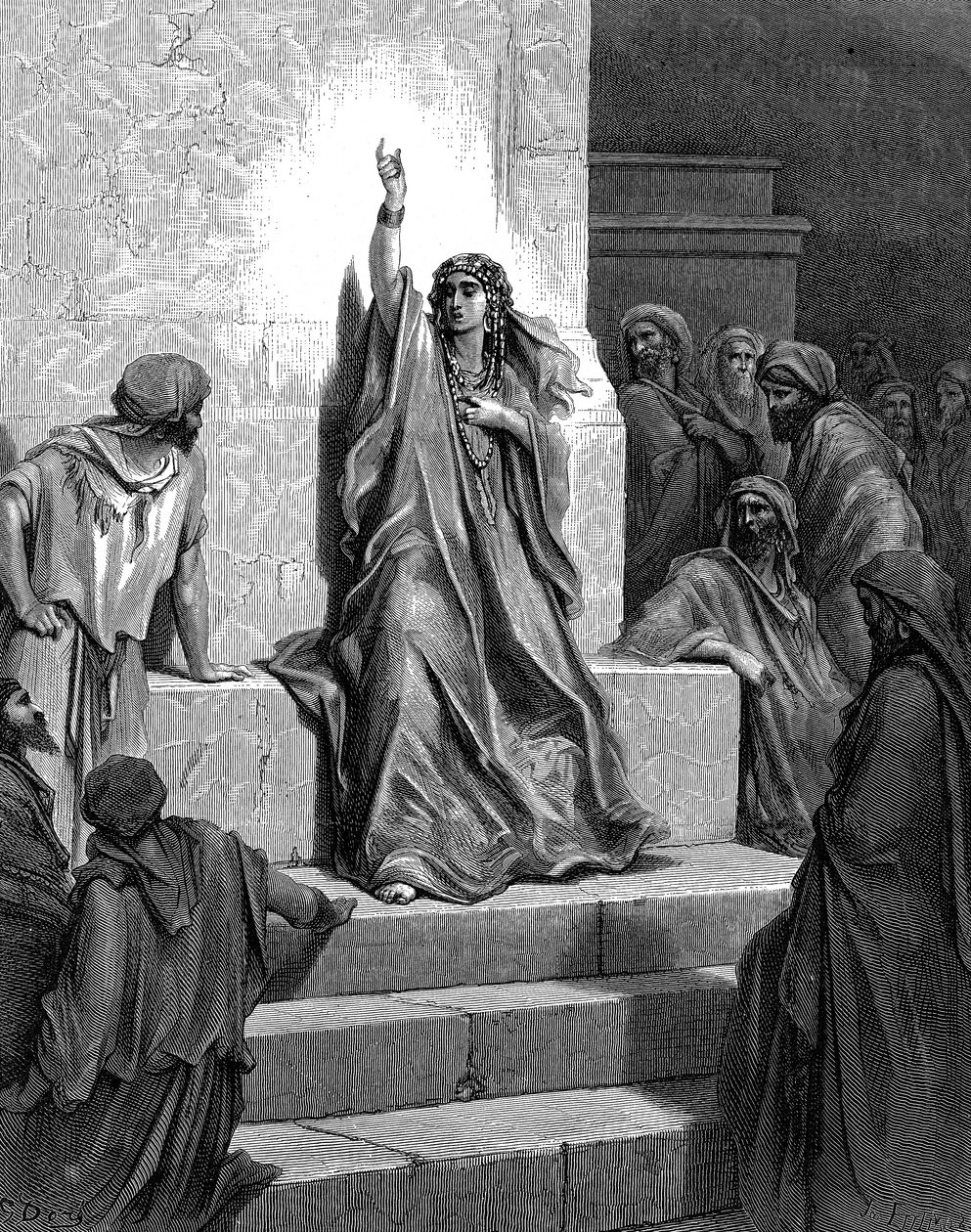 Debora, hebrajska prorokini i sędzia, 1866 autorstwa Gustave Dore