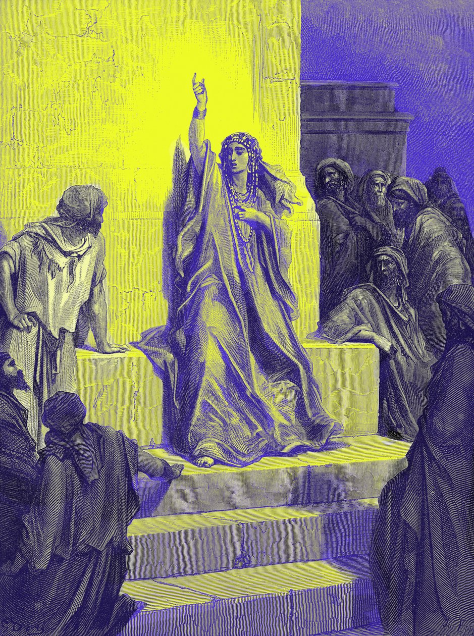 Pieśń triumfu Debory - Biblia autorstwa Gustave Dore