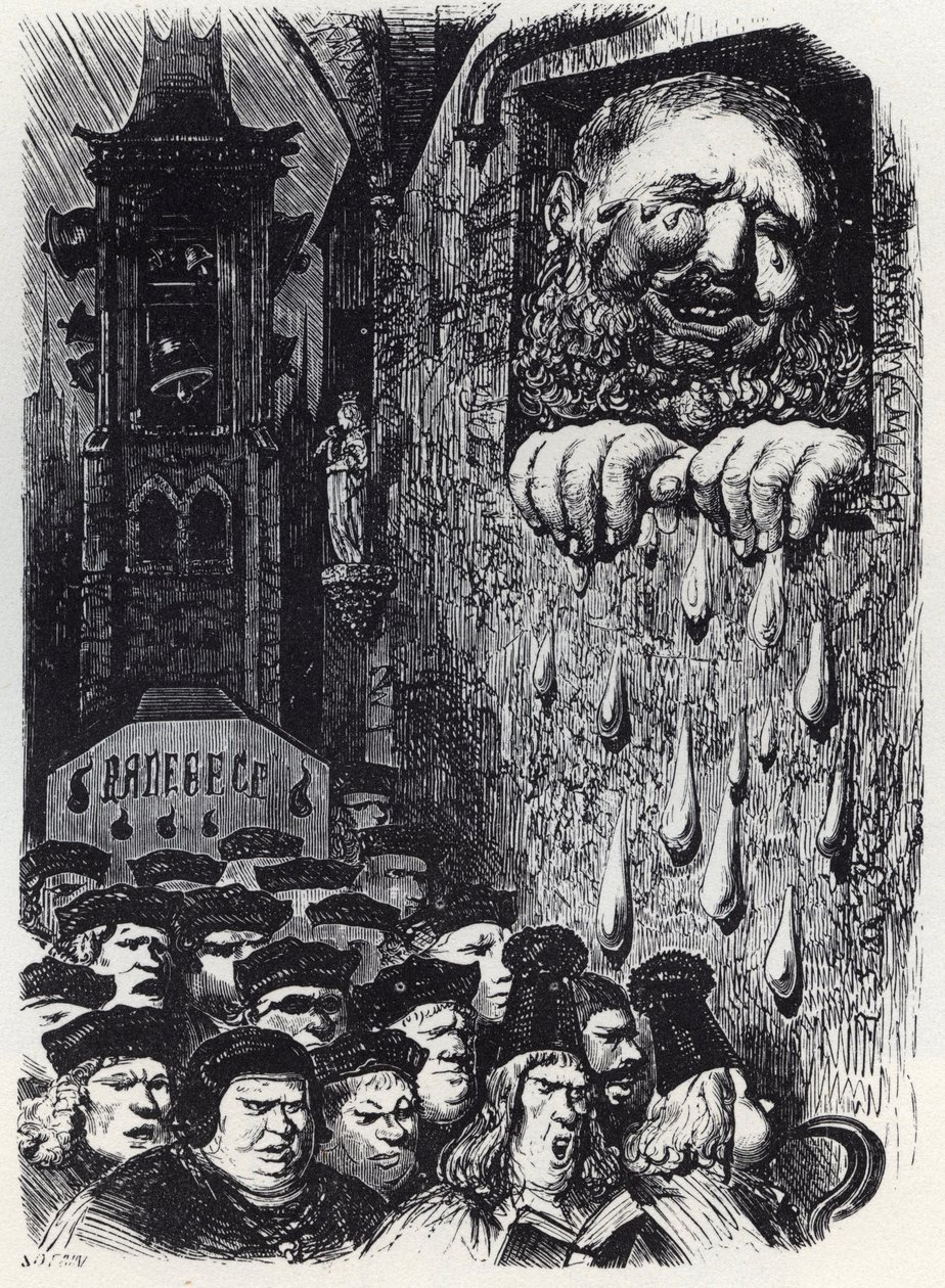 Gargantua opłakujący żonę - Gargantua opłakujący żonę - ilustracja z 