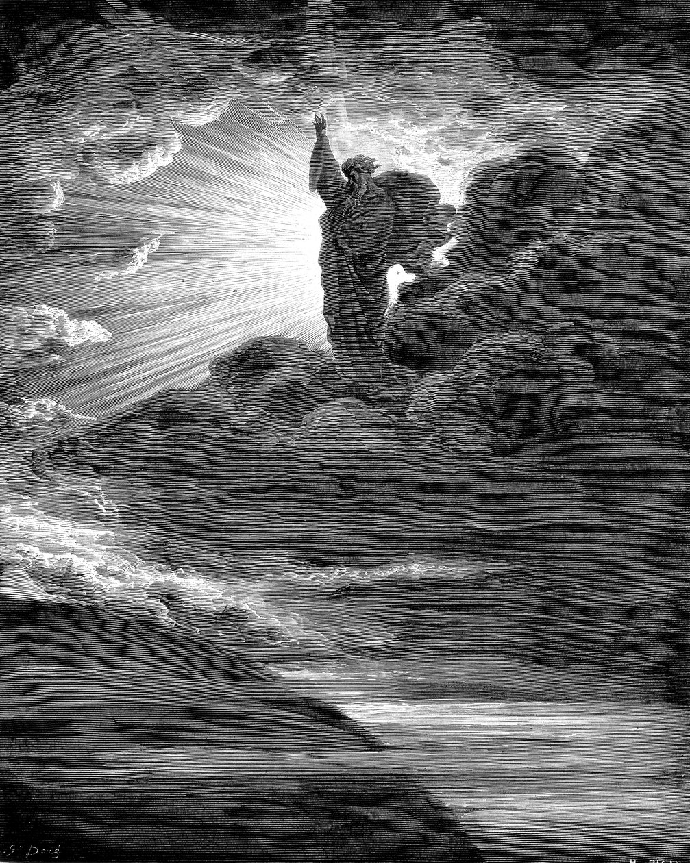 Bóg tworzący światło, 1866 autorstwa Gustave Dore