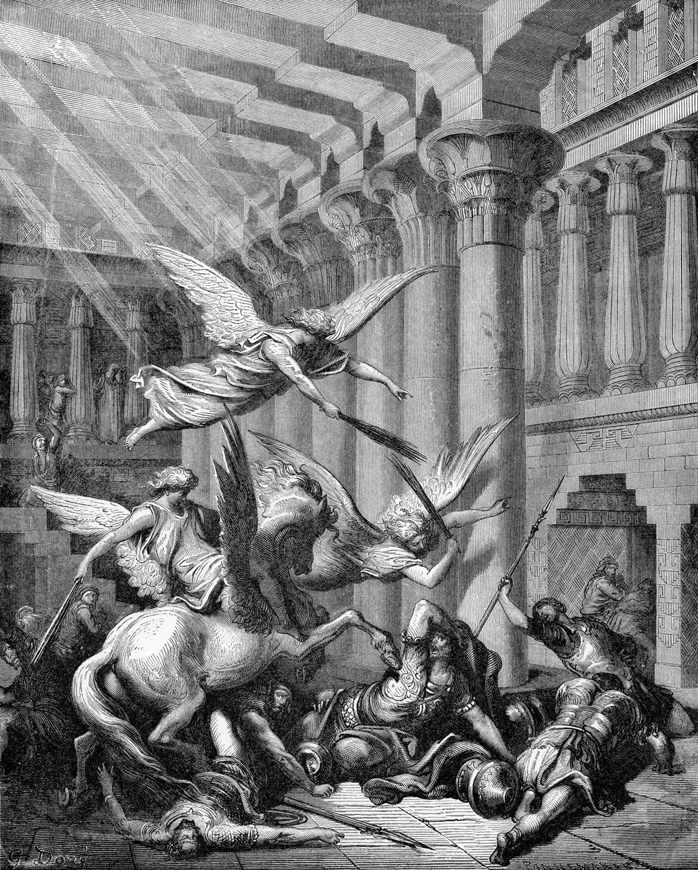 Heliodor ukarany w świątyni autorstwa Gustave Dore