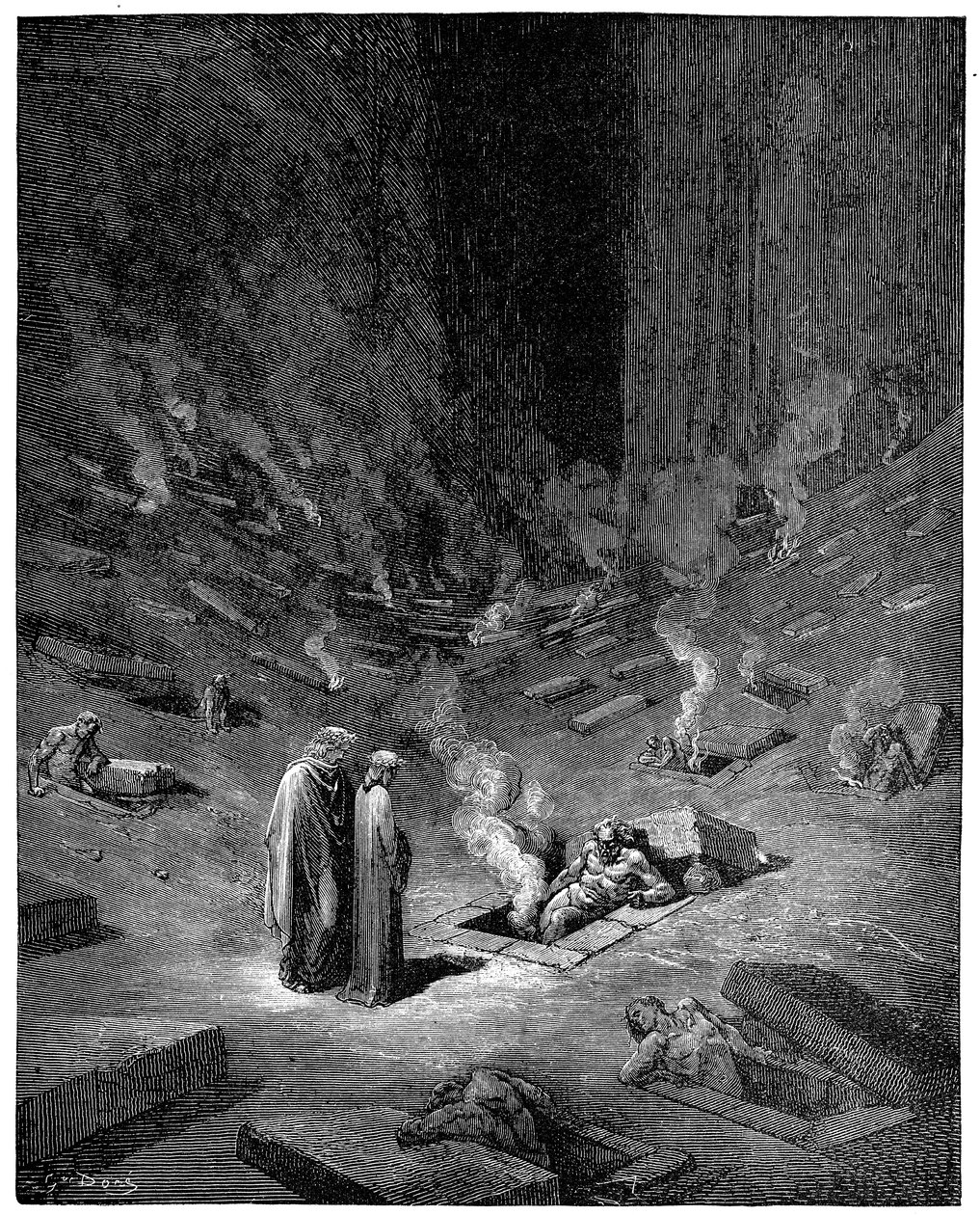Piekło: miasto Dis, rzymski bóg podziemi, 1863 autorstwa Gustave Dore