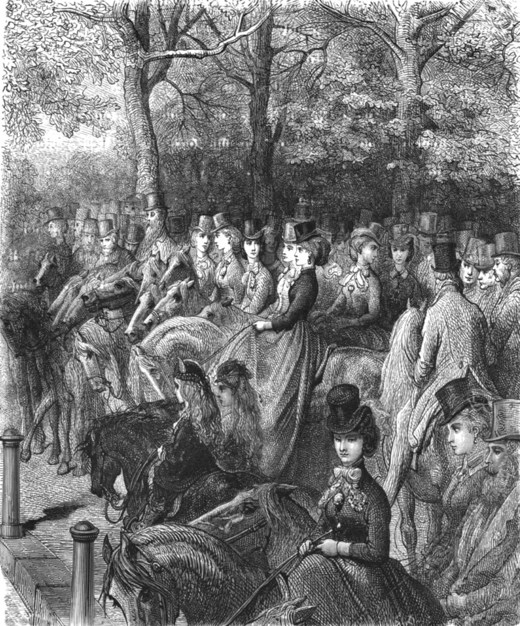 „Hyde Park Corner-The Row”, 1872. autorstwa Gustave Dore