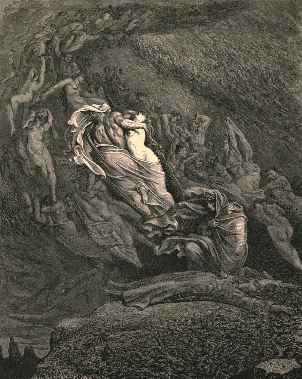 Ja przez omdlenie ze współczucia wydawałem się niedaleki od śmierci, ok. 1890 r. autorstwa Gustave Dore