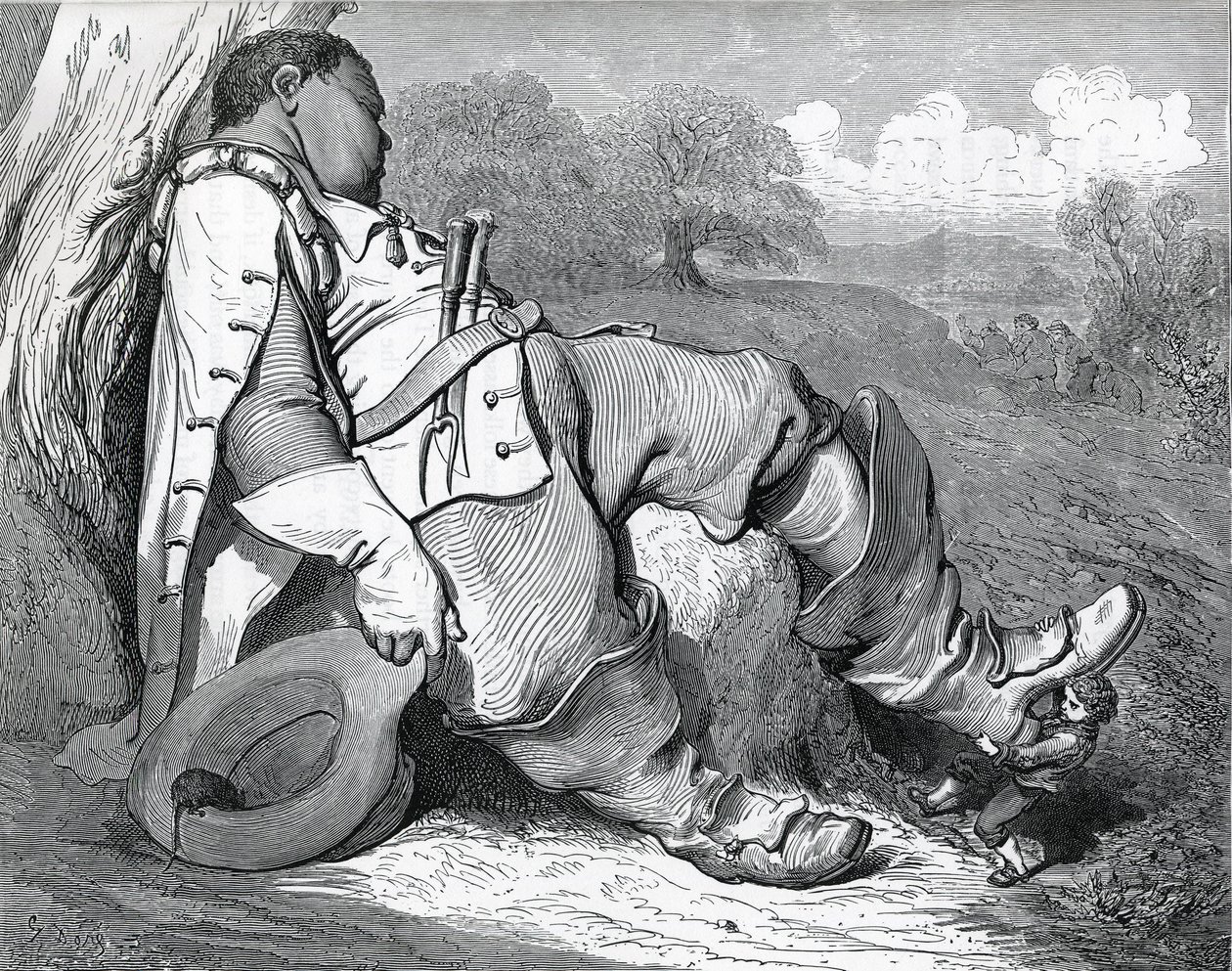 Ilustracja do „Le petit poucet”, napisana w 1697 przez Charlesa Perraulta (1628-1703) autorstwa Gustave Dore