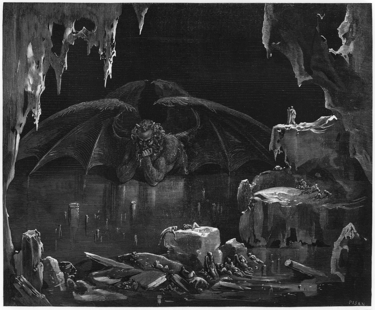 Ilustracja z „Boskiej komedii” (Piekło) Dante Alighieri (1265-1321) Paryż, opublikowana 1885 autorstwa Gustave Dore