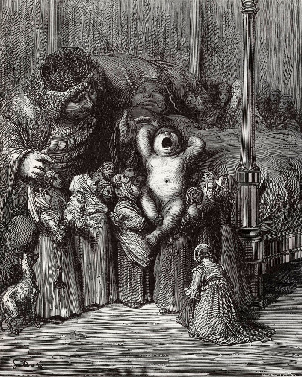 Ilustracja do książki Gargantua i Pantagruel autorstwa Rabelais, 1854. autorstwa Gustave Dore