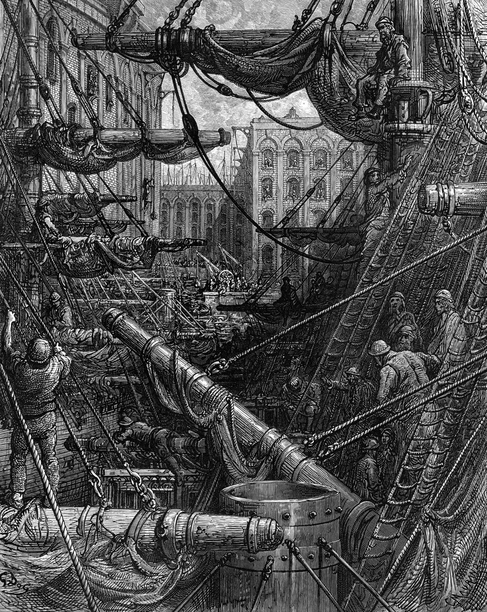 Wewnątrz doków Gustave Doré autorstwa Gustave Dore