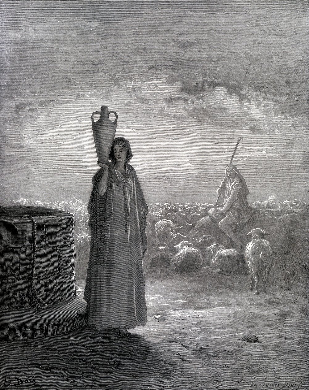 Jakub pasący trzody Labana autorstwa Gustave Dore