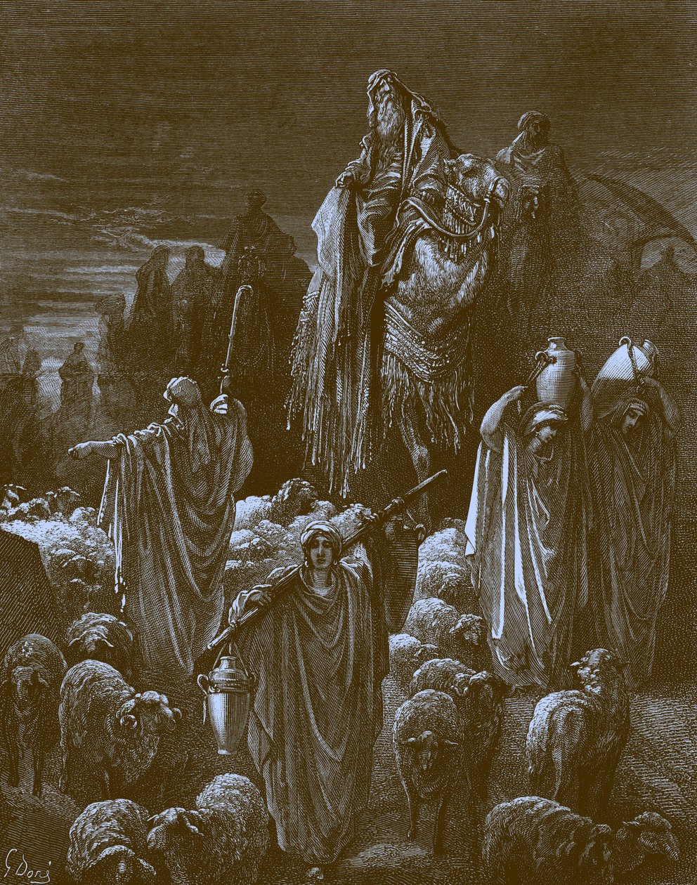 Jakub podróżujący do Egiptu, autorstwa Doré - Biblia autorstwa Gustave Dore
