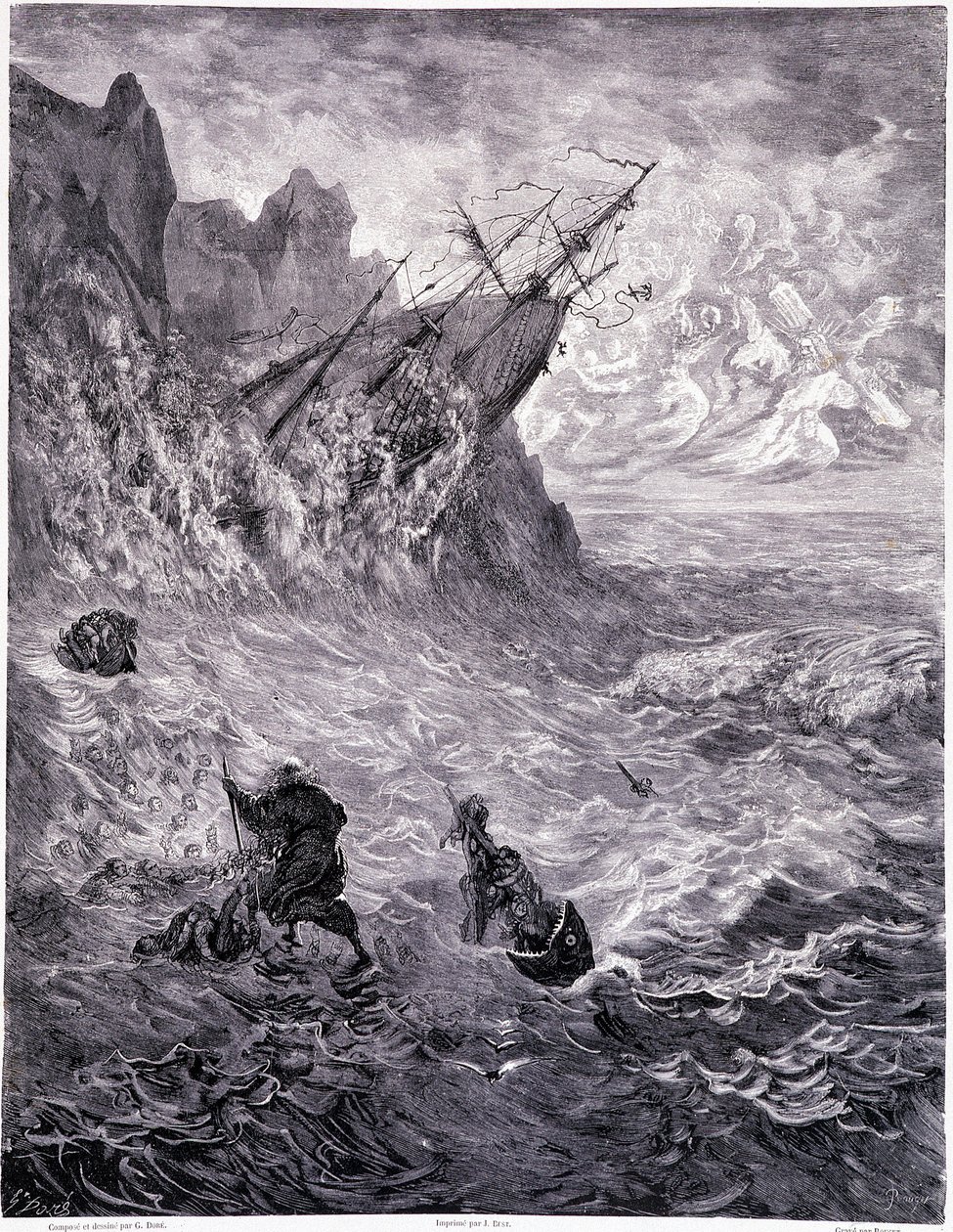 Przekraczam morza... płyta X – ilustracja Gustave Dore (1832-1883), do wędrówki La legende du Jeif autorstwa Pierre