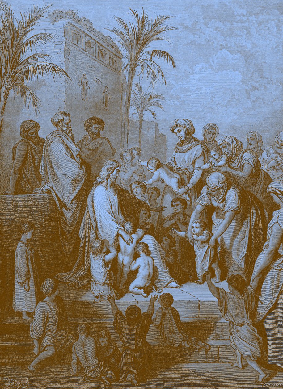 Jezus błogosławi dzieci — Doré. - Biblia autorstwa Gustave Dore