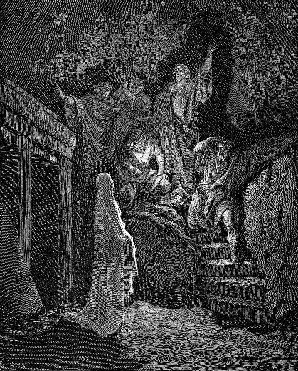 Jezus wskrzeszający Łazarza z grobu, 1865-1866 autorstwa Gustave Dore