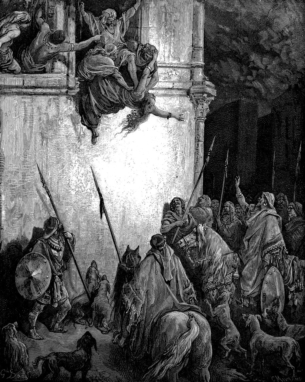Jezebel, fenicka księżniczka i żona króla izraelskiego Achaba, 1866 autorstwa Gustave Dore