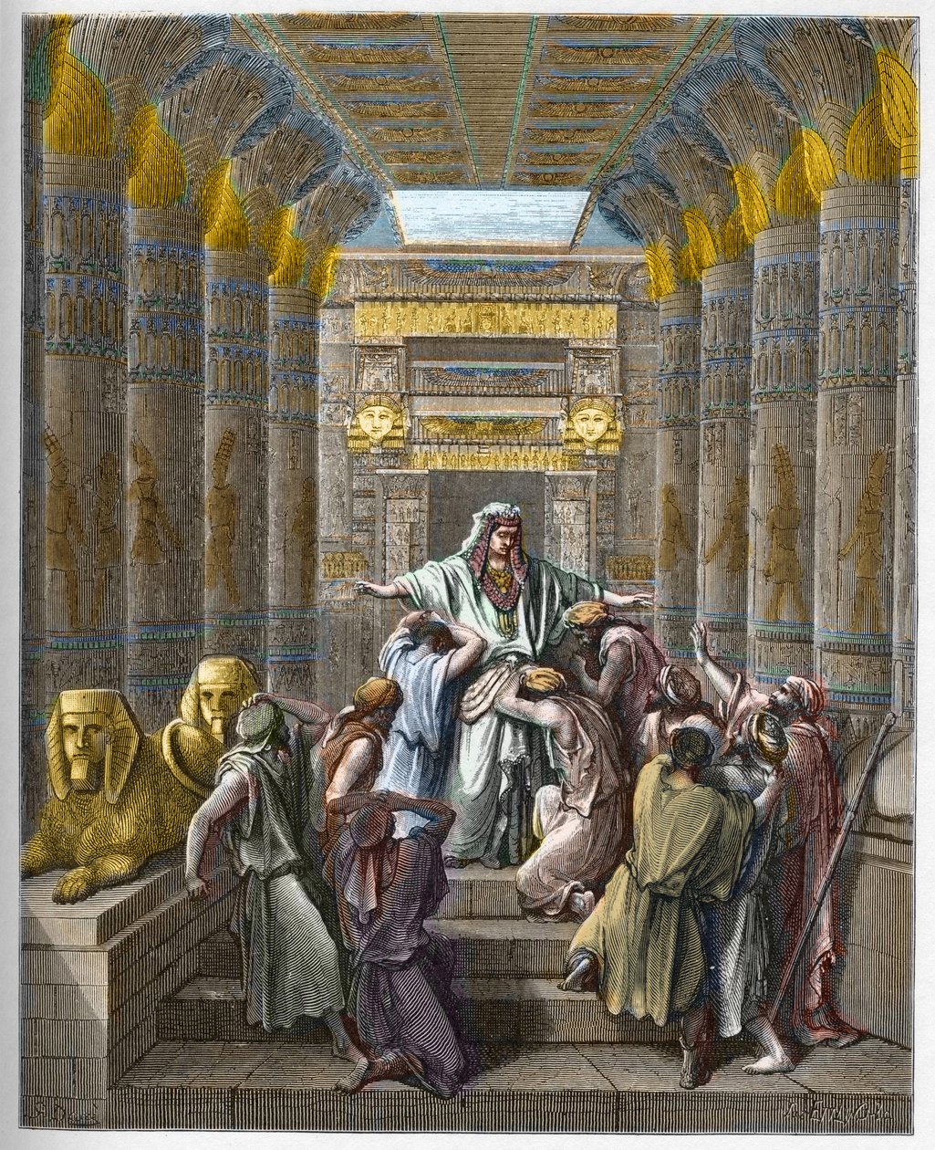 Józef Patriarcha Izraela - Józef uznany przez swoich braci - Józef uznany przez swoich braci - Grawerowanie w „The Bible illustree” Gustave
