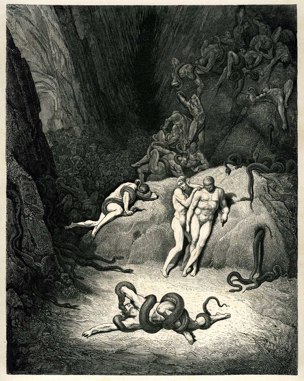 Piekło (La divina commedia) autorstwa Dantego Alighieri ilustrowane przez Gustave