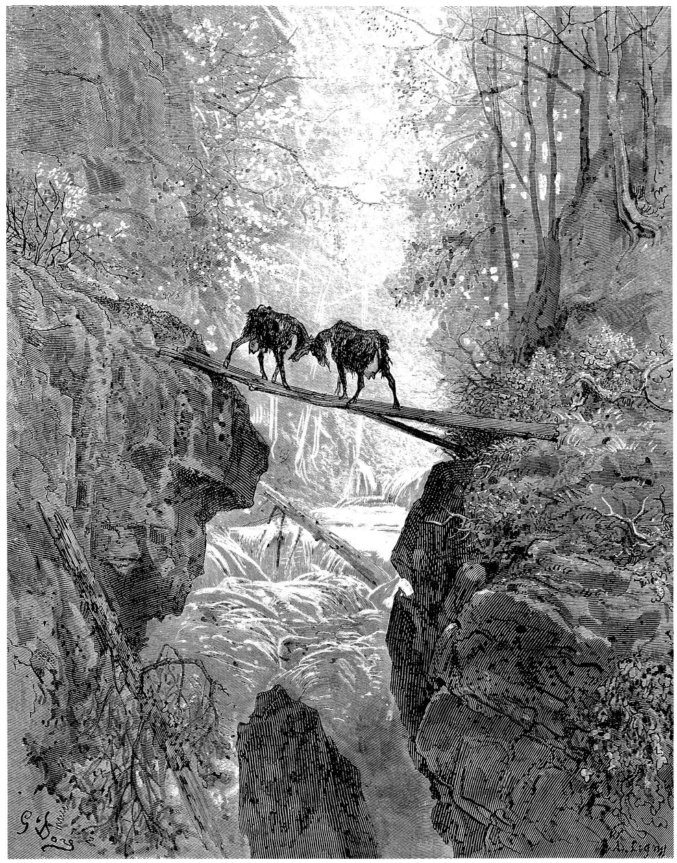 Les deux chevres: bajka Jeana de la Fontaine