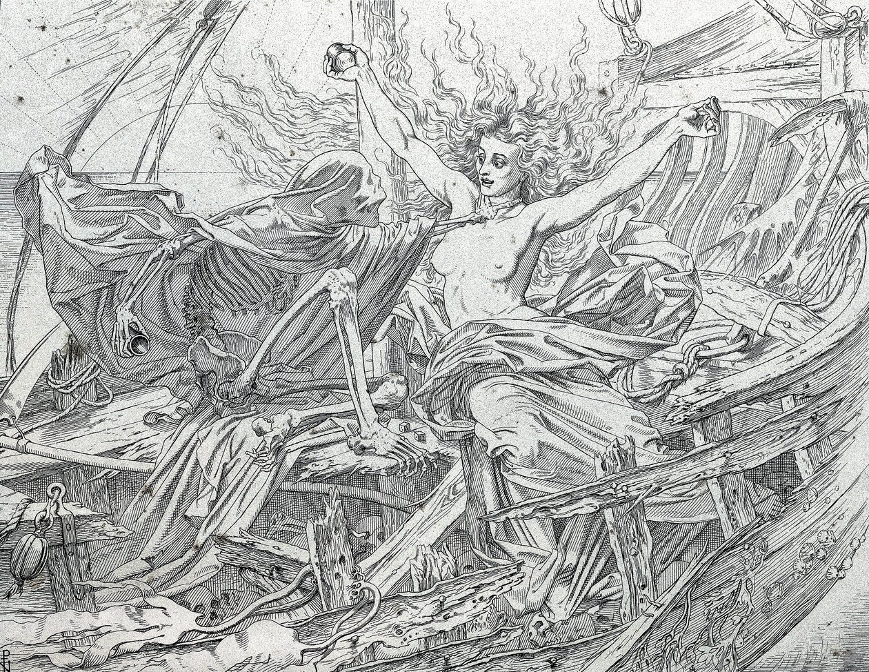 Życie i śmierć losują los załogi autorstwa Gustave Dore