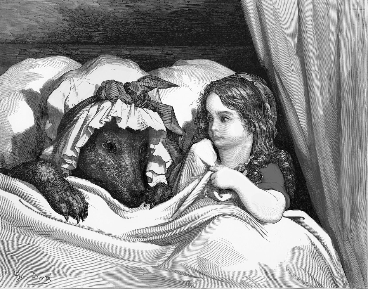 Czerwony Kapturek, grawer Gustave Doré. autorstwa Gustave Dore