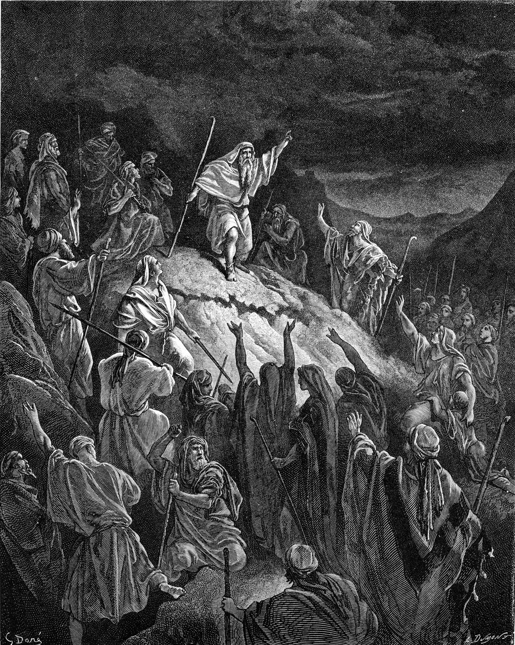 Mattathias apeluje do żydowskich uchodźców - Biblia autorstwa Gustave Dore