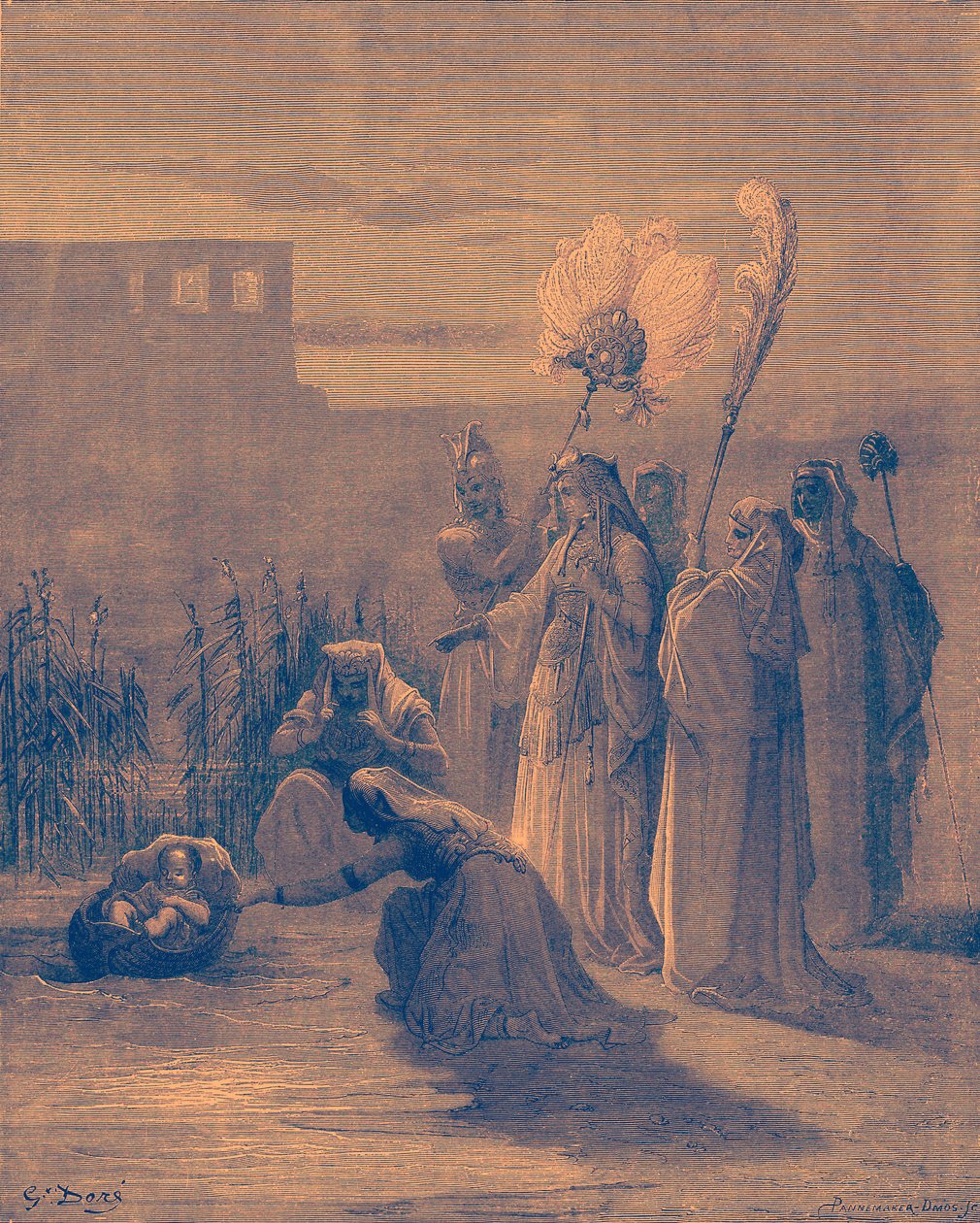 Mojżesz w sitowiu autorstwa Gustave Dore