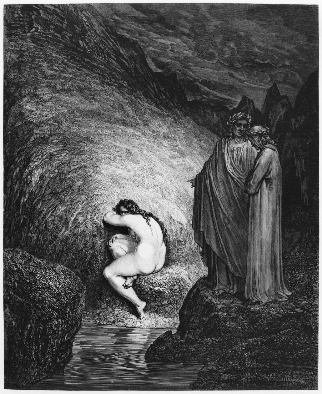 Mirra, ilustracja z „Boskiej komedii” (Piekło) Dantego Alighieri (1265-1321) Paryż, wydanie 1885 autorstwa Gustave Dore