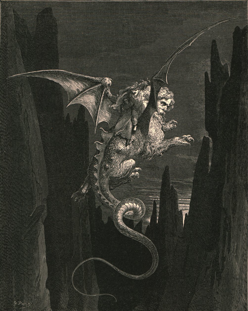 Nowy terror, który począłem na stromym spadku, ok. 1890 r. autorstwa Gustave Dore