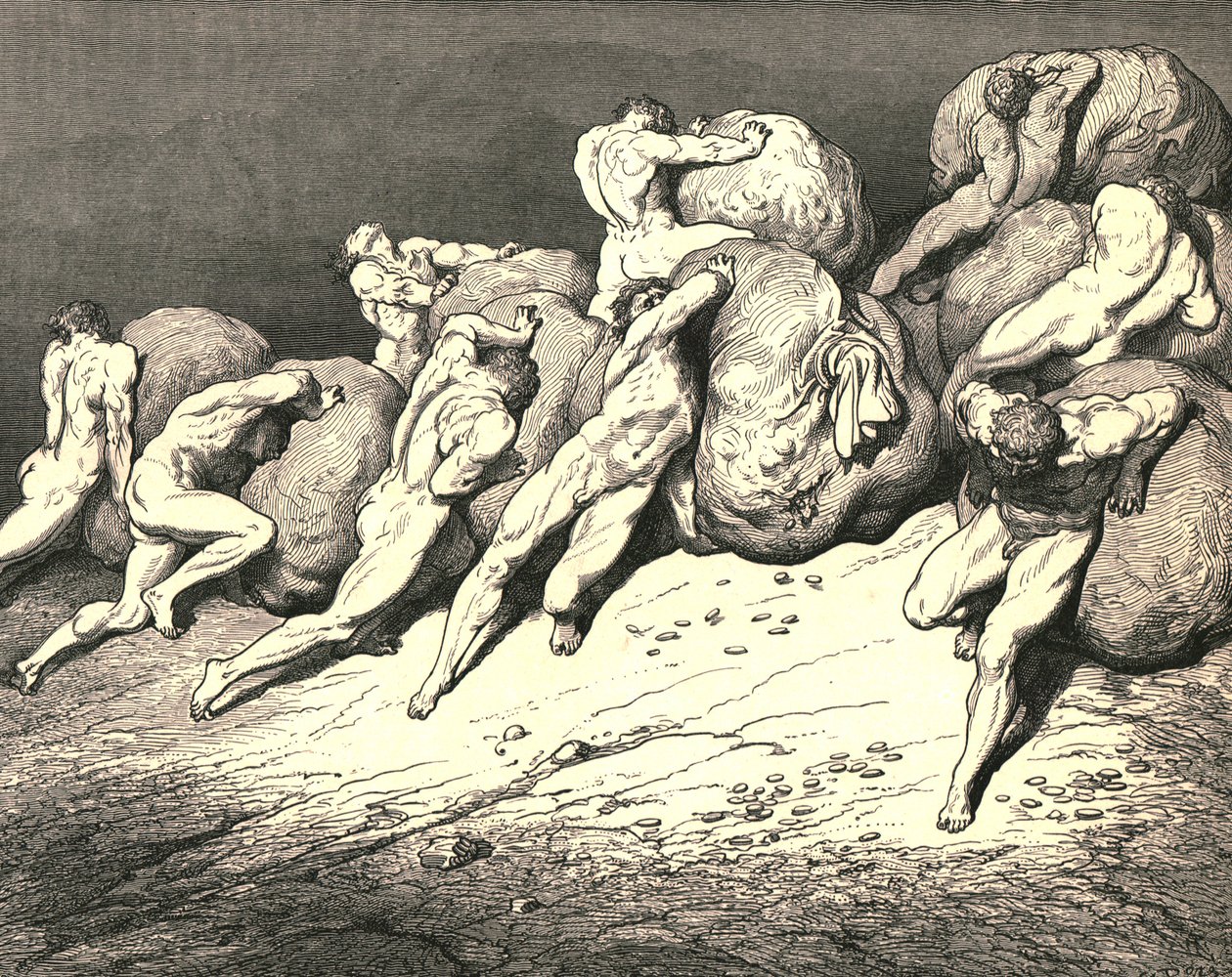 Nie całe złoto, które jest pod księżycem lub kiedykolwiek było, około 1890 roku. autorstwa Gustave Dore