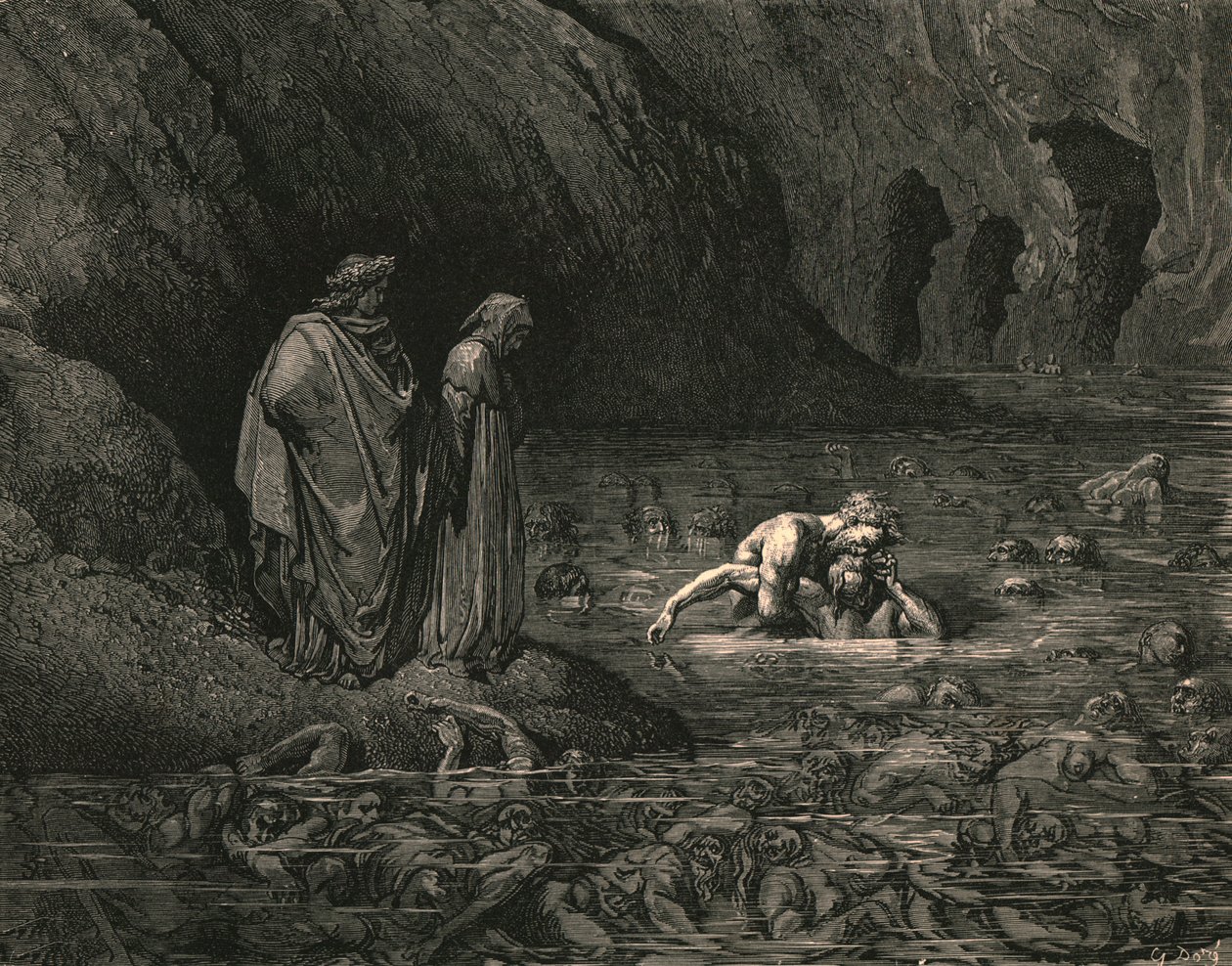 Nie bardziej wściekle na świątyniach Menalippusa, które Tydeus gryzł, c1890. autorstwa Gustave Dore