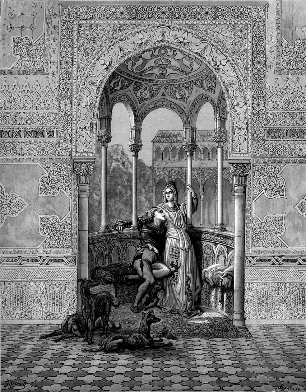 Orlando Furioso autorstwa Ludovico Ariosto autorstwa Gustave Dore