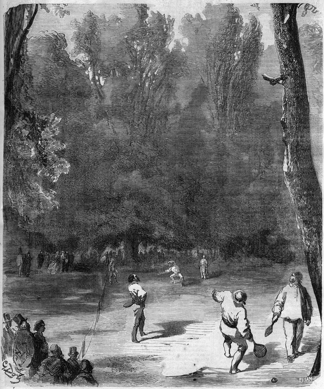Palmiści w Ogrodzie Luksemburskim w Paryżu w 1868 r. - rysunek Gustave Dore autorstwa Gustave Dore