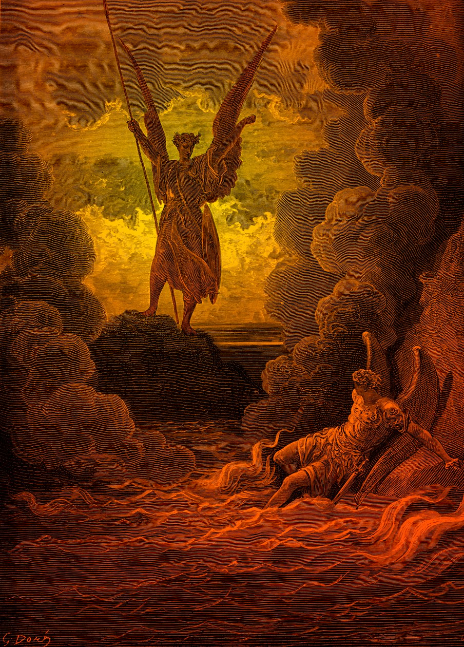 Raj utracony: Szatan i Belzebub. Autor: Doré autorstwa Gustave Dore