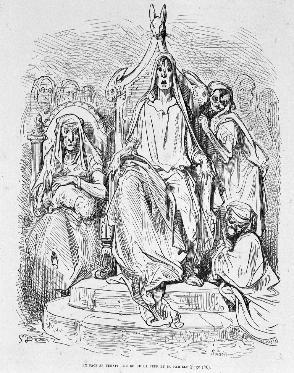 Personifikacja strachu i jego rodziny autorstwa Doré autorstwa Gustave Dore