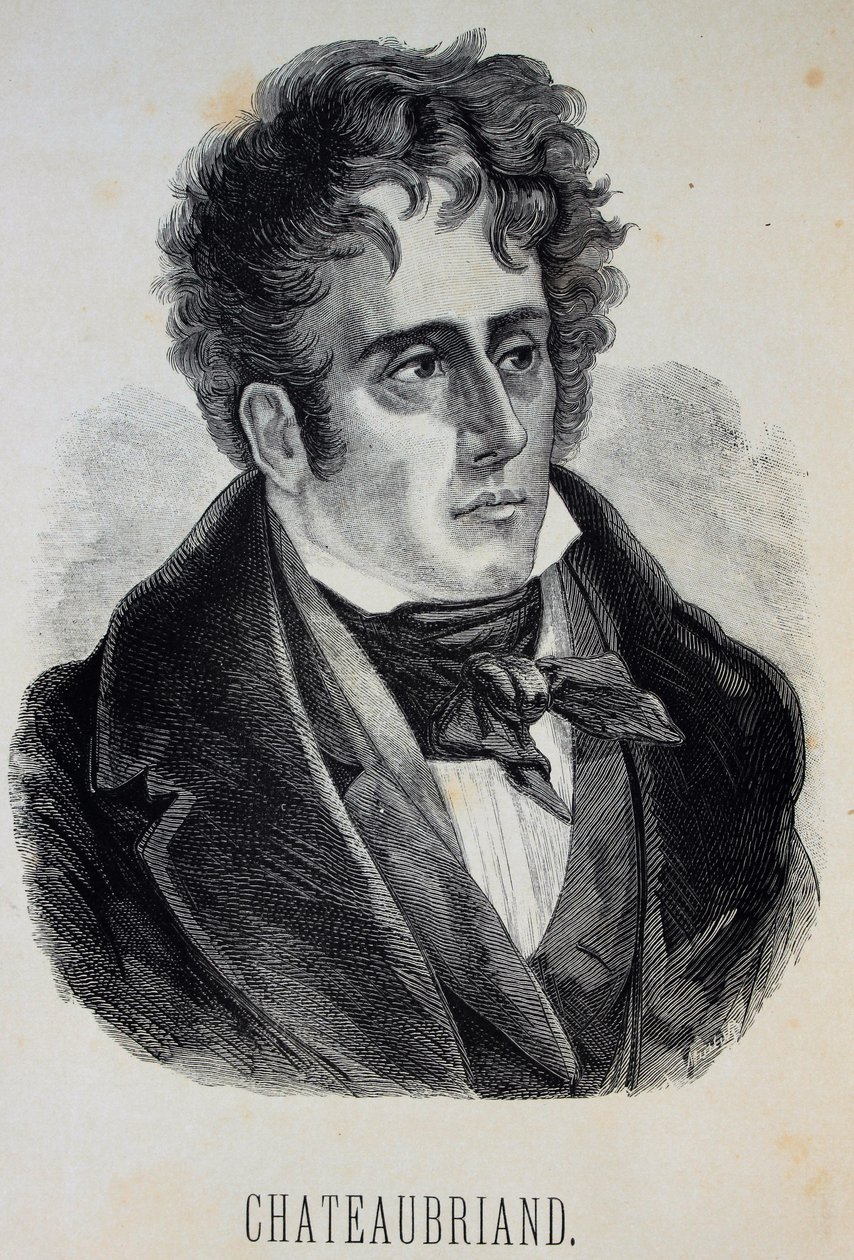 Portret François-René, wicehrabiego Chateaubriand 1768-1848, 1880. autorstwa Gustave Dore