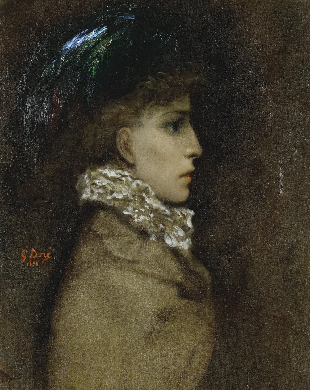 Portret aktorki Sarah Bernhardt 1844-1923, 1870 autorstwa Gustave Dore