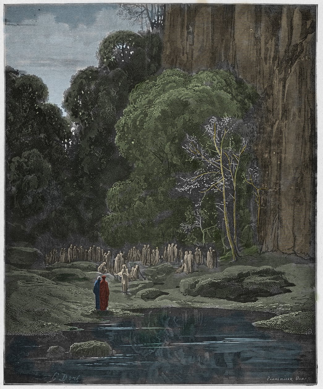 Purgatorio, Canto 5: Spóźnieni skruszeni śpiewają Miserere, ilustracja z „Boskiej komedii” Dantego Alighieri, 1885 autorstwa Gustave Dore
