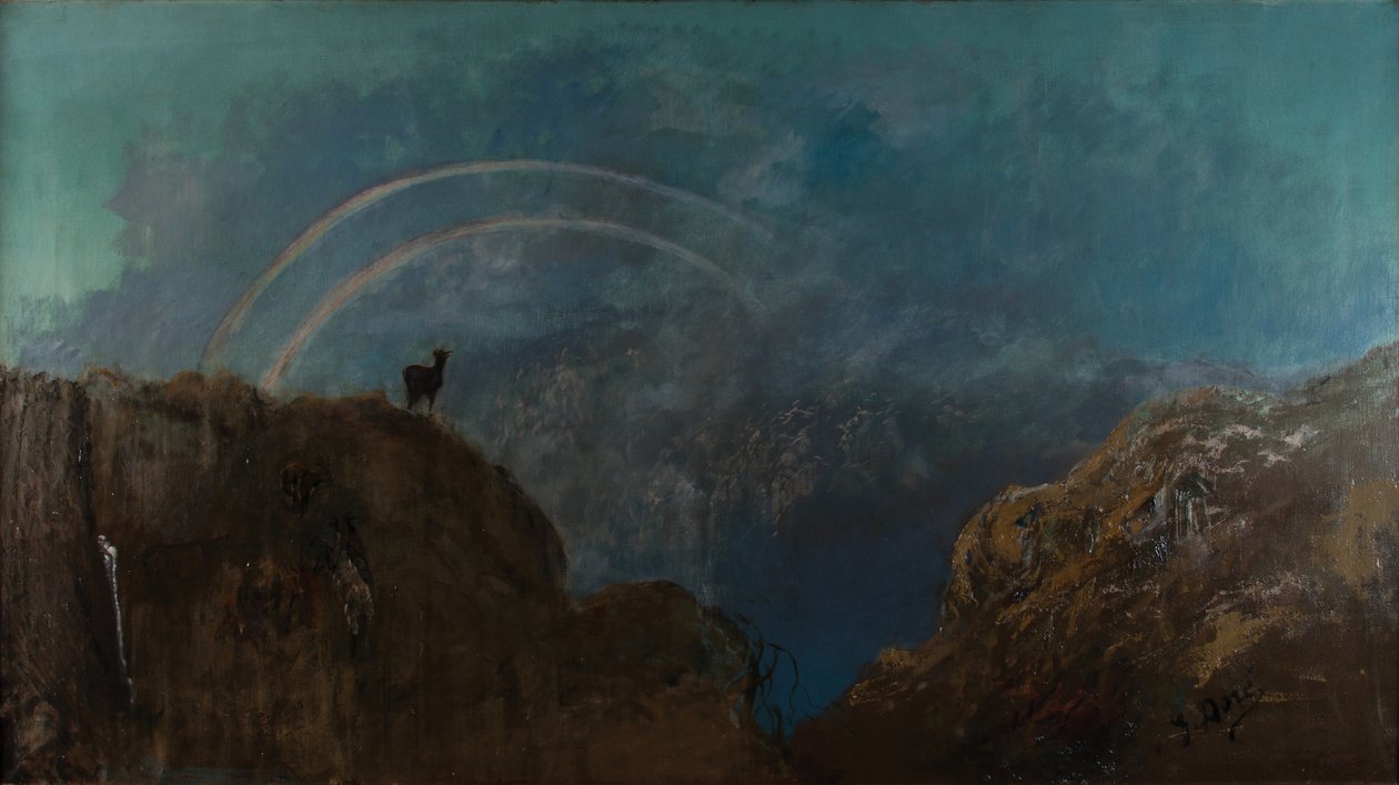 Tęczowy krajobraz autorstwa Gustave Dore