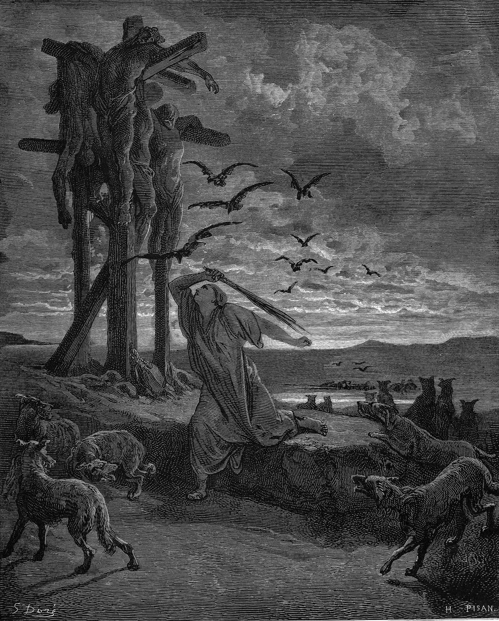 Rispa, konkubina króla Saula, 1866 autorstwa Gustave Dore