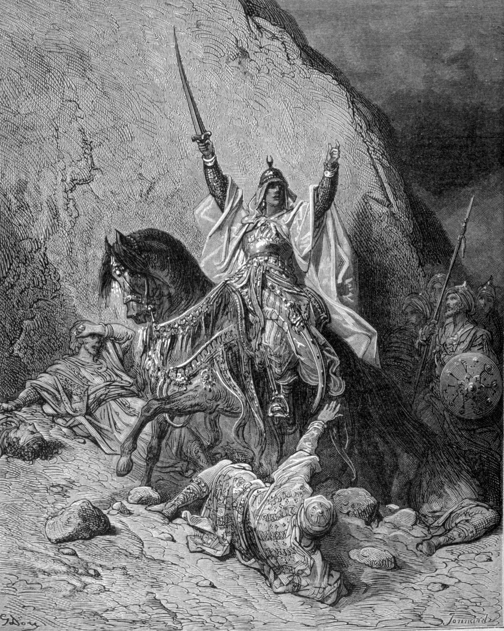 Saladyn (1138-1193) (Salah al-Din Yusuf al-Ayyubi (al-Ayyubi). Grawerowanie Gustave Doré. XIX wiek. autorstwa Gustave Dore