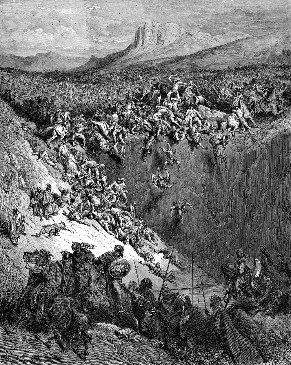 Samson zabija Filistynów szczęką przez Doré- Bible autorstwa Gustave Dore