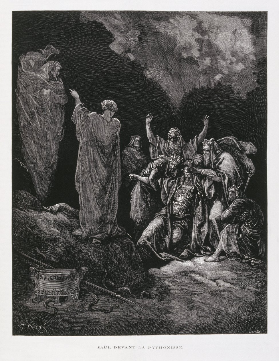 Saul i czarownica z Endor, ilustracja z Biblii Dore
