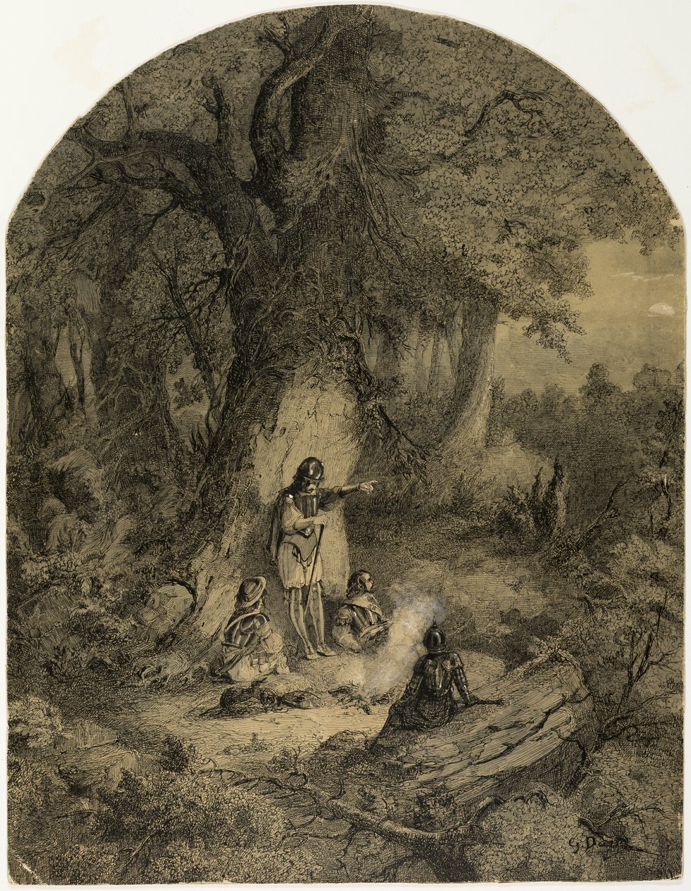 Żołnierze pod drzewem autorstwa Gustave Dore