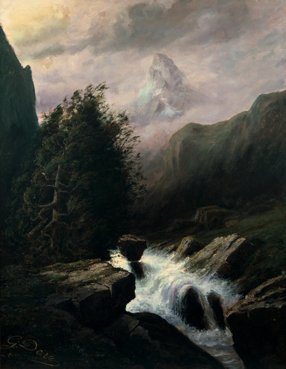 Burza na górze Cervin, XIX wiek. autorstwa Gustave Dore
