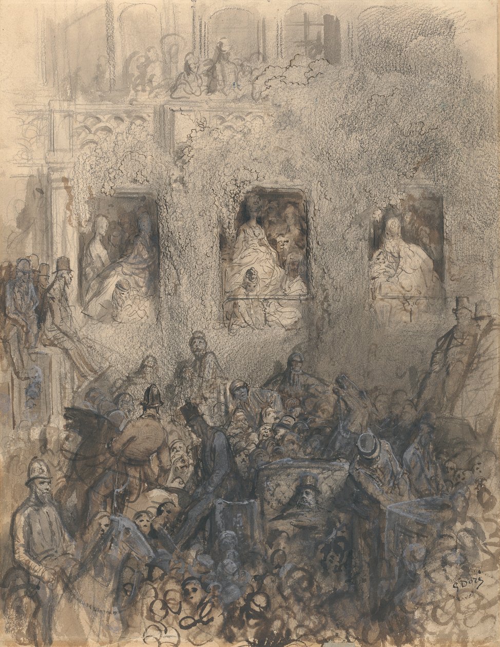 Studium dla bloku na drodze autorstwa Gustave Dore