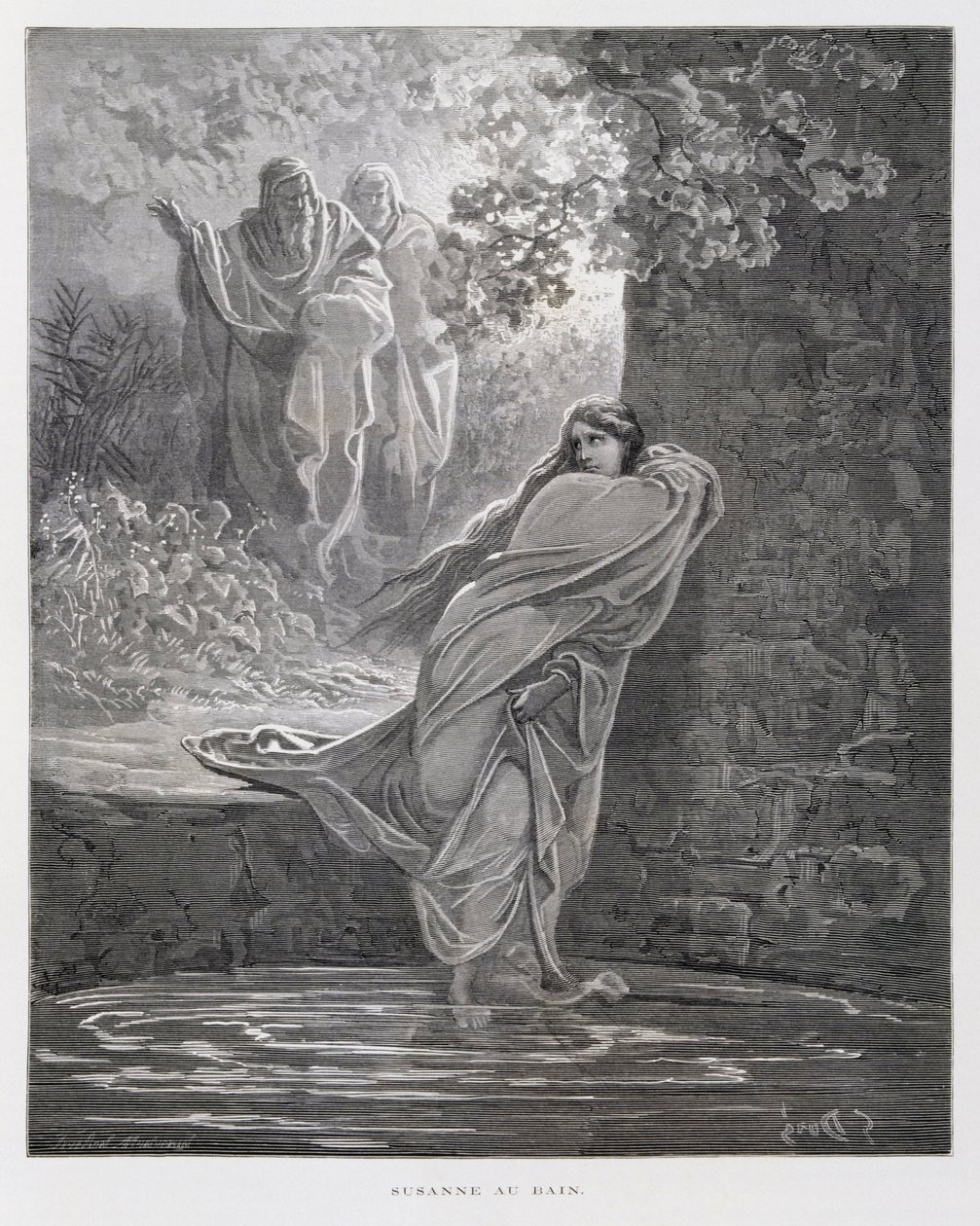 Zuzanna w kąpieli (Dan. 13:1-26), ilustracja z Biblii Dore