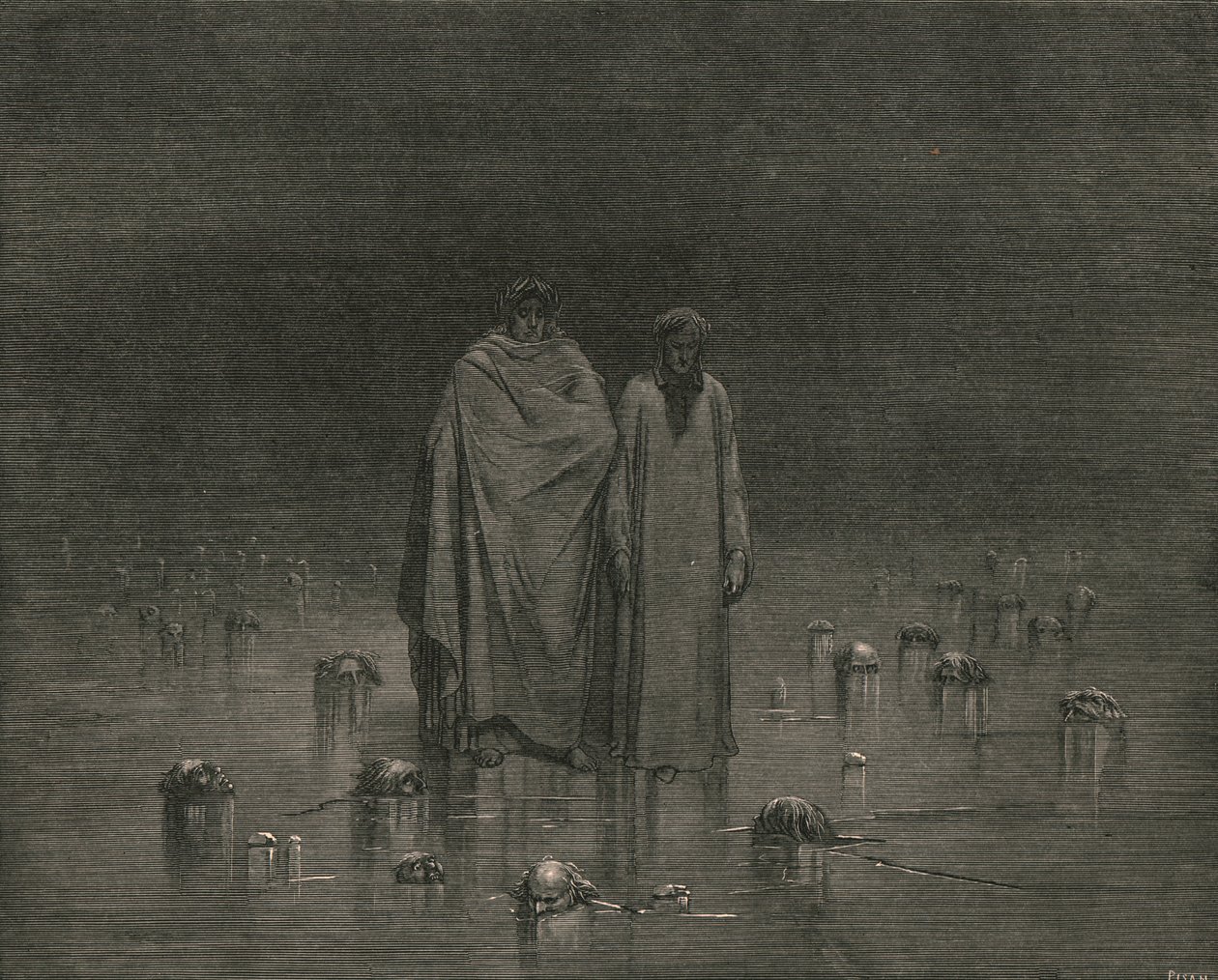Uważaj, twoje podeszwy nie deptać po głowach twoich biednych braci, c1890. autorstwa Gustave Dore
