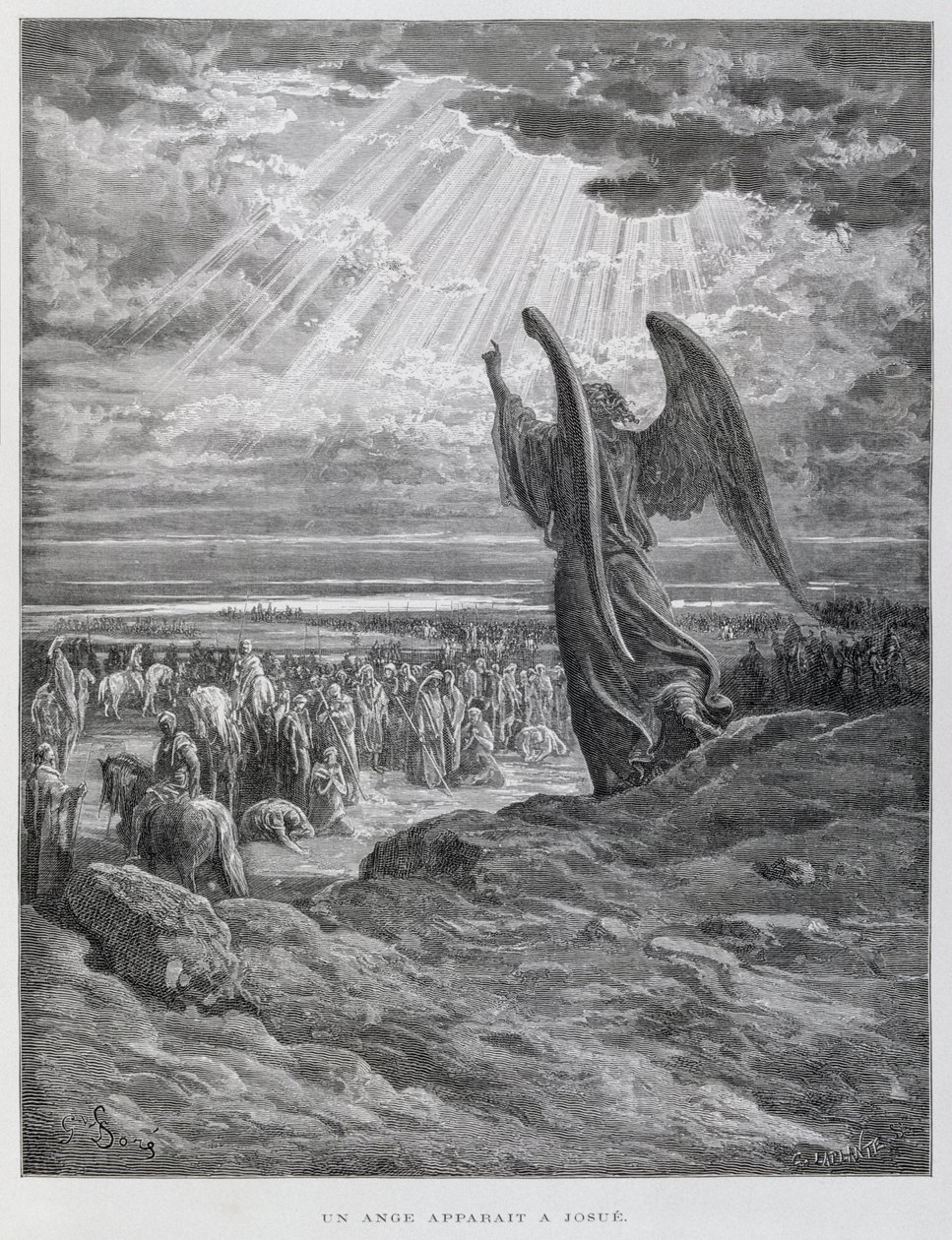 Anioł ukazujący się Jozuemu w autorstwa Gustave Dore