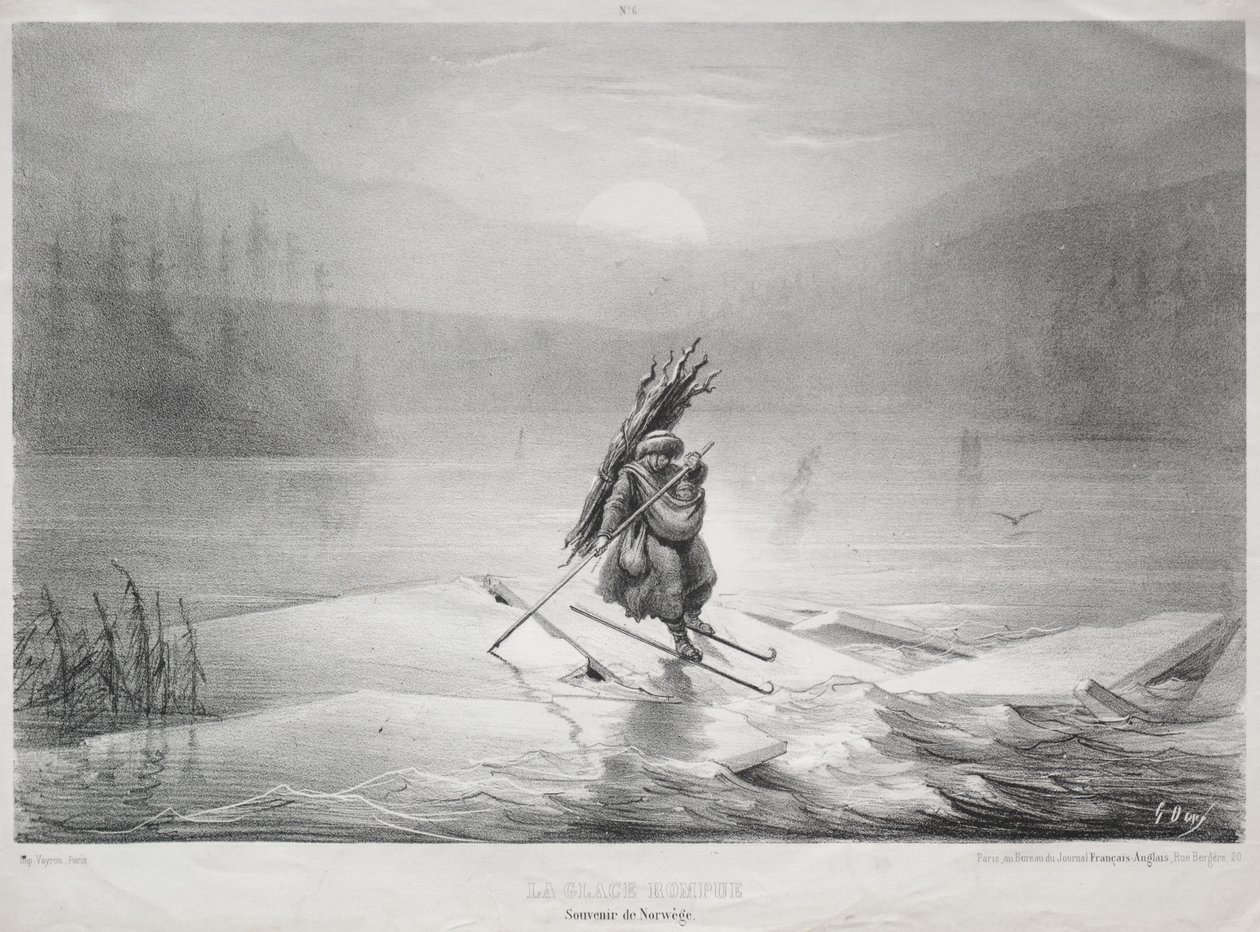 Łamiący lód, pamiątka z Norwegii. autorstwa Gustave Dore