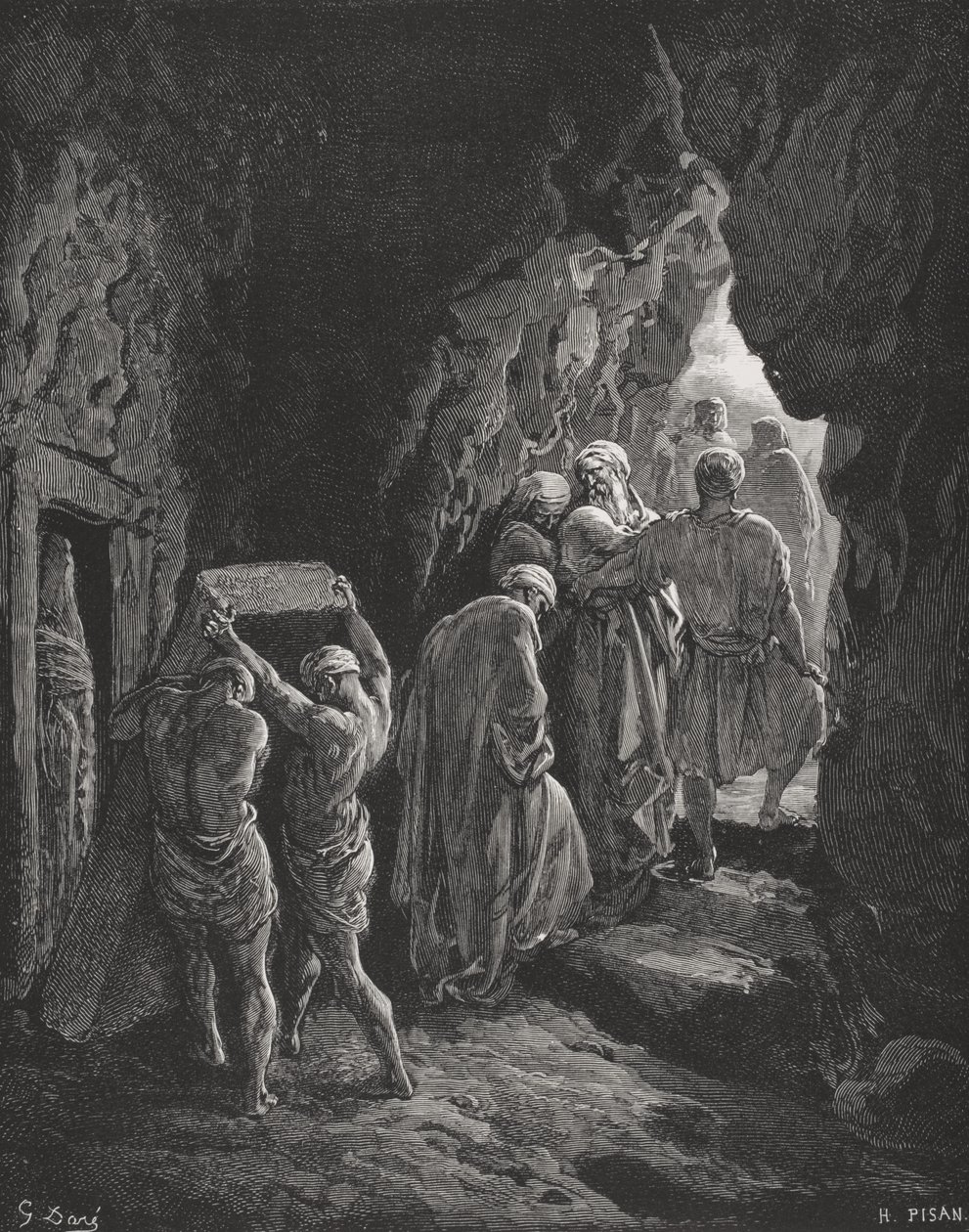 Pogrzeb Sary, ilustracja z "The Holy Bible" Dore